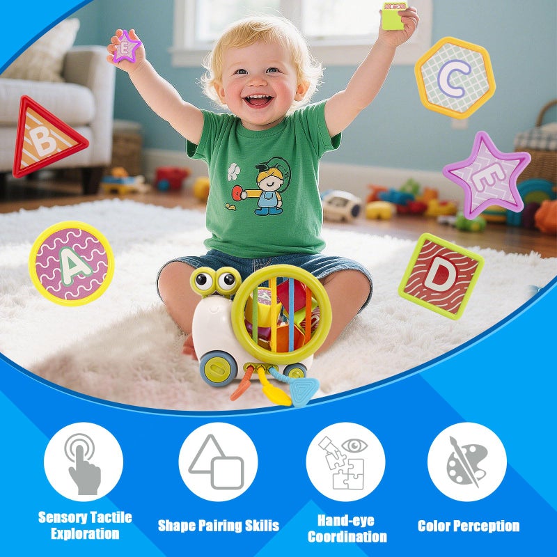 Byfwh Montessori Snail Learning Activity Cube Baby Toys Sensory Educational Toys For Toddlers 18-48 Months Educational Learning Activities Busy Cube For 1 Year - Image 2