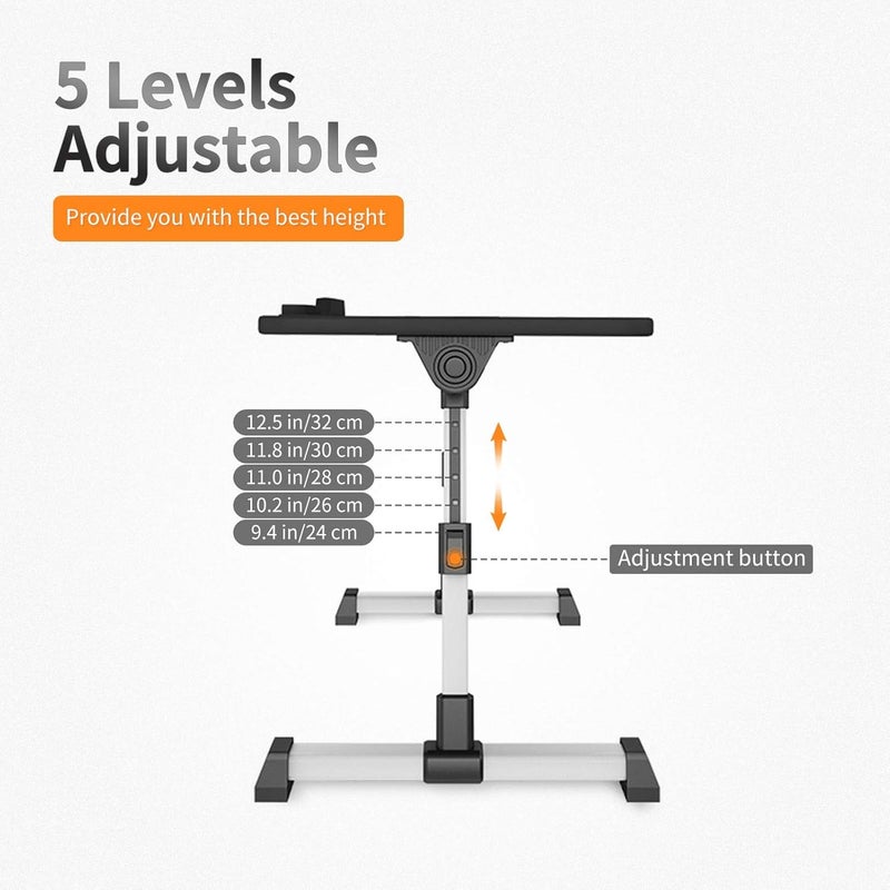 Adjustable Lap Desk with Cooling USB Fan, Foldable & Portable Computer Table Lapdesk with Fans, Laptop Stand with Adjustable Height, Bed TV Tray, Work from Home Accessories (Black) - Image 3