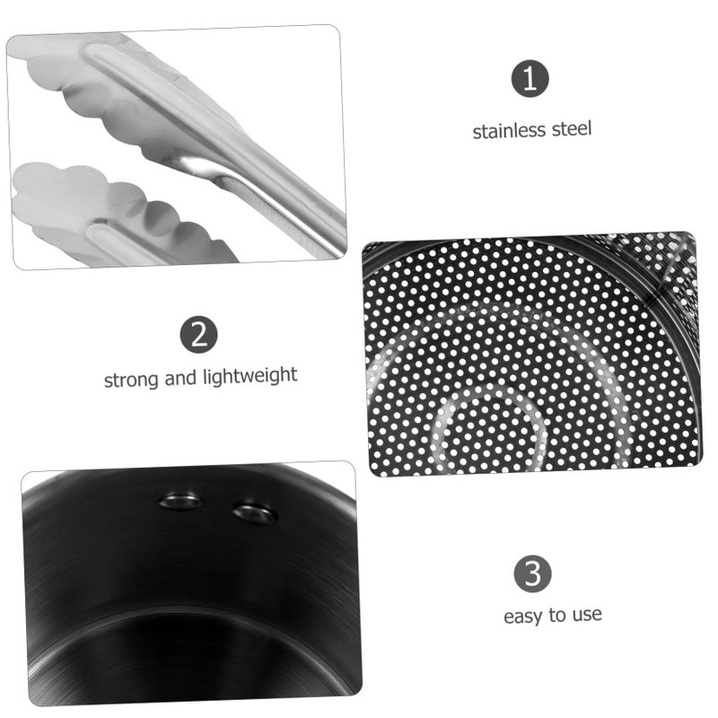 304 Stainless Steel Deep Fryer Pot Set With Tong Multi Purpose Kitchen Frying Pan For Stove Top - Image 4