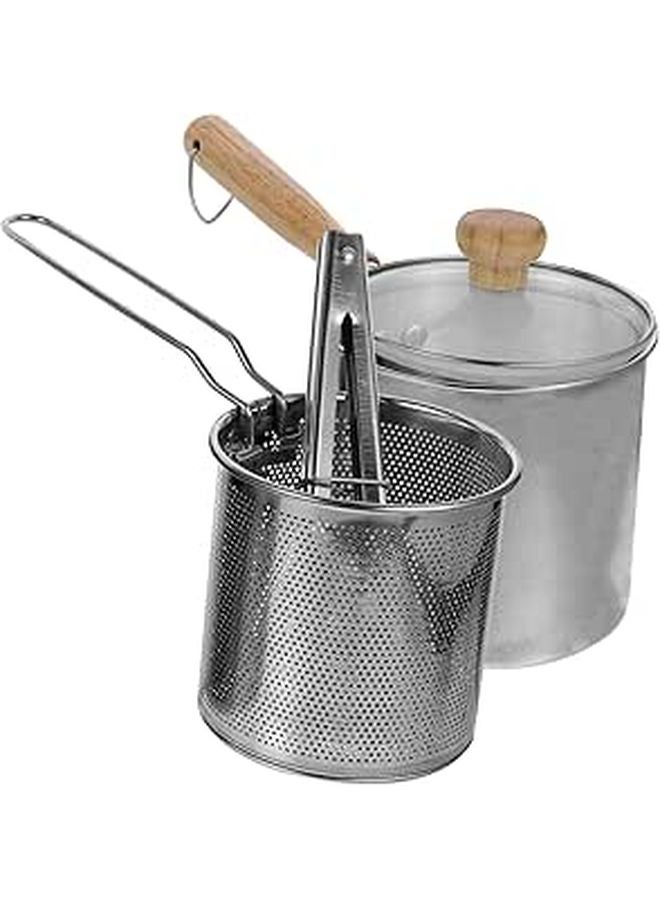 304 Stainless Steel Deep Fryer Pot Set With Tong Multi Purpose Kitchen Frying Pan For Stove Top - Image 1