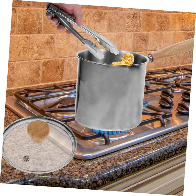 304 Stainless Steel Deep Fryer Pot Set With Tong Multi Purpose Kitchen Frying Pan For Stove Top - Image 5