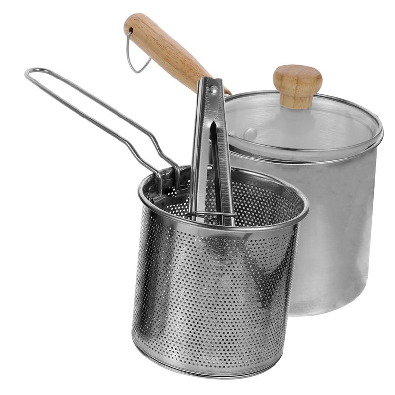 304 Stainless Steel Deep Fryer Pot Set With Tong Multi Purpose Kitchen Frying Pan For Stove Top - Image 2