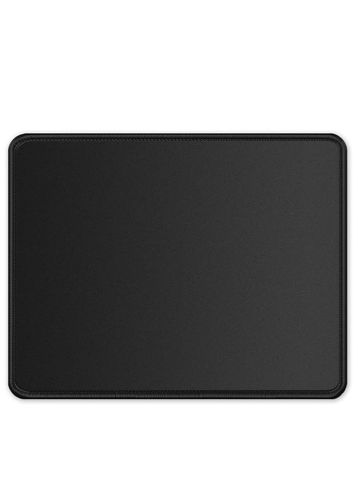 ITNRSIIET Mouse Pad with Stitched Edge, Premium-Textured Square Mouse Mat,Washable Mousepads with Lycra Cloth, Non-Slip Rubber Base Mousepad for Laptop, Computer, PC, 10.2×8.3×0.12 inches Black - Image 1