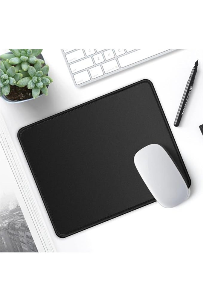 ITNRSIIET Mouse Pad with Stitched Edge, Premium-Textured Square Mouse Mat,Washable Mousepads with Lycra Cloth, Non-Slip Rubber Base Mousepad for Laptop, Computer, PC, 10.2×8.3×0.12 inches Black - Image 2