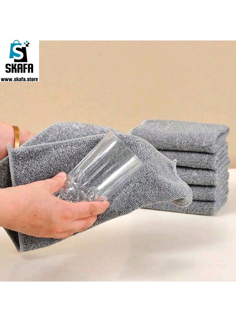 SKAFA Microfiber Cleaning Cloth 12 Pcs | 30 X 30 CM Ultra Absorbent Towels | Premium Microfiber Towels for House, Kitchen, Windows, Cars & More (Grey) - Image 4