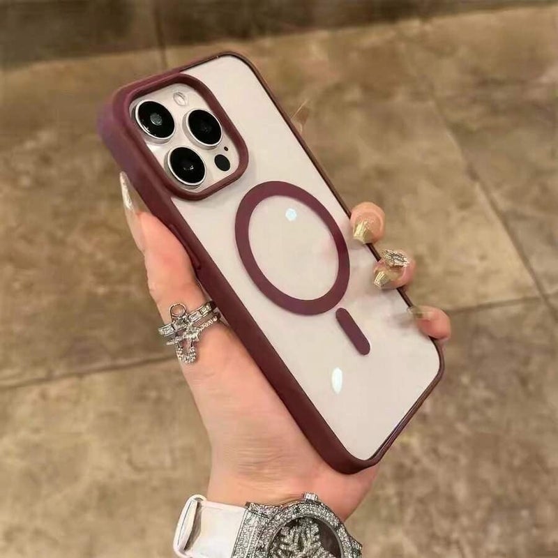 Magnetic Transparent Acrylic Phone Case for iPhone 18 Pro Max, 17 Pro Max, 17 Pro Air, 16 Pro Max, 15 Plus, 14, 13, 12/13 Mini, 11 - Simple Design Protective Cover