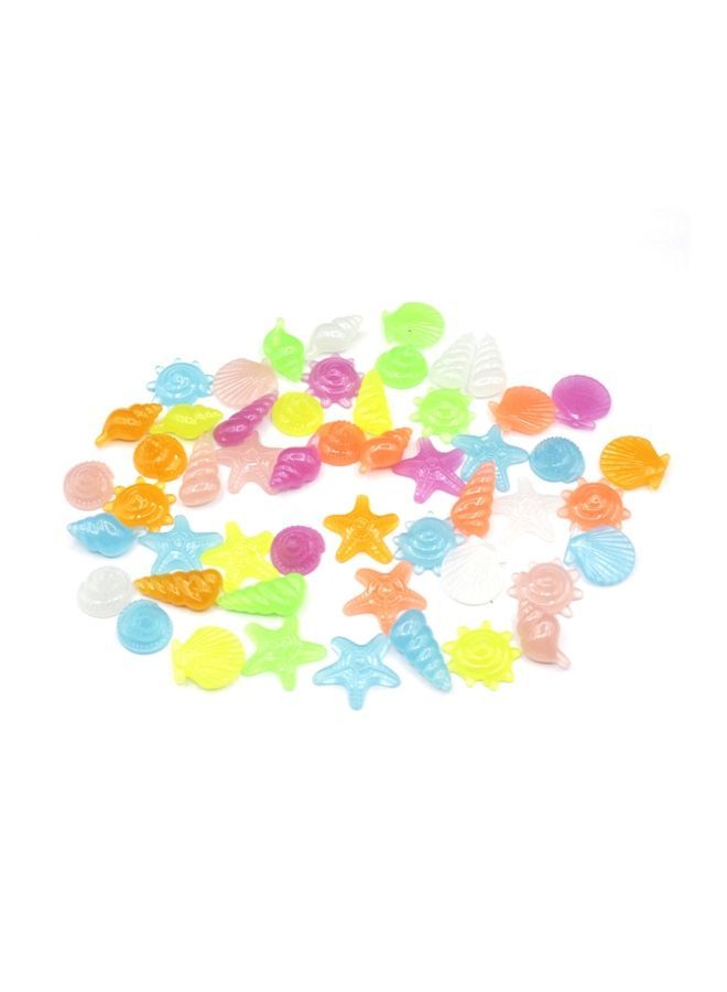 NIBEMINENT 100-Piece Glow In Dark Sea Conch For Aquarium Fish Tank Multicolour - Image 1
