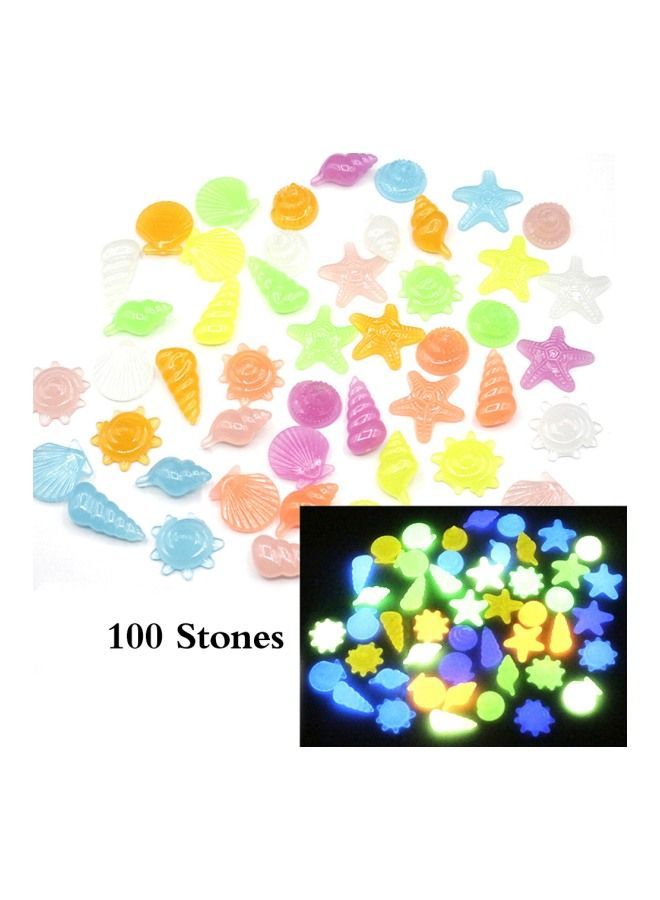 NIBEMINENT 100-Piece Glow In Dark Sea Conch For Aquarium Fish Tank Multicolour - Image 2