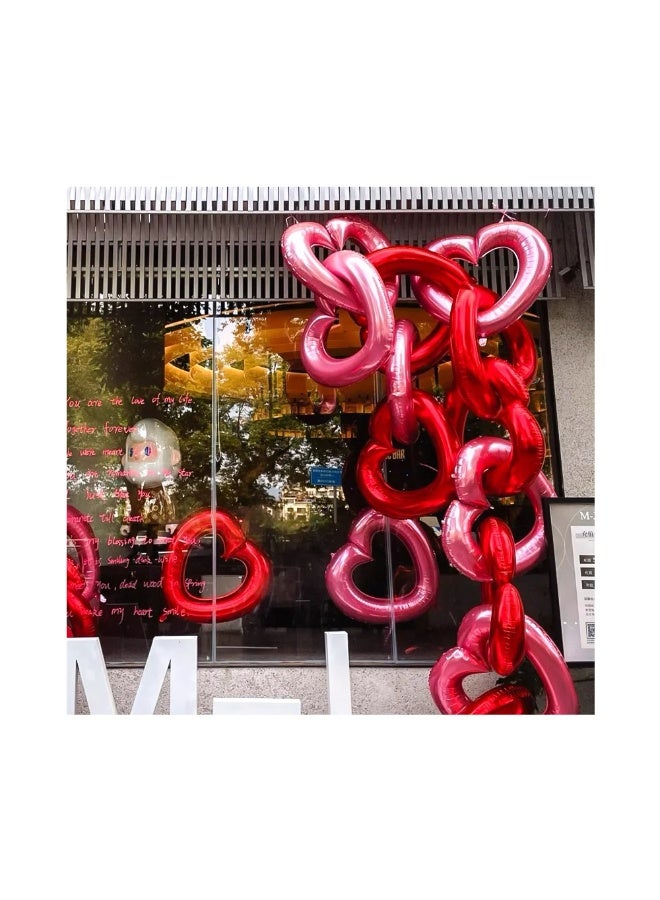 Heart Shaped Foil Balloons, 50 Inch, Red Pink Rose Gold, 3 Pack, Party Decoration - Image 3