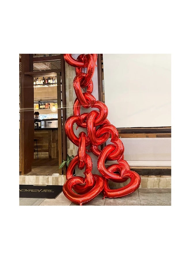 Heart Shaped Foil Balloons, 50 Inch, Red Pink Rose Gold, 3 Pack, Party Decoration - Image 2