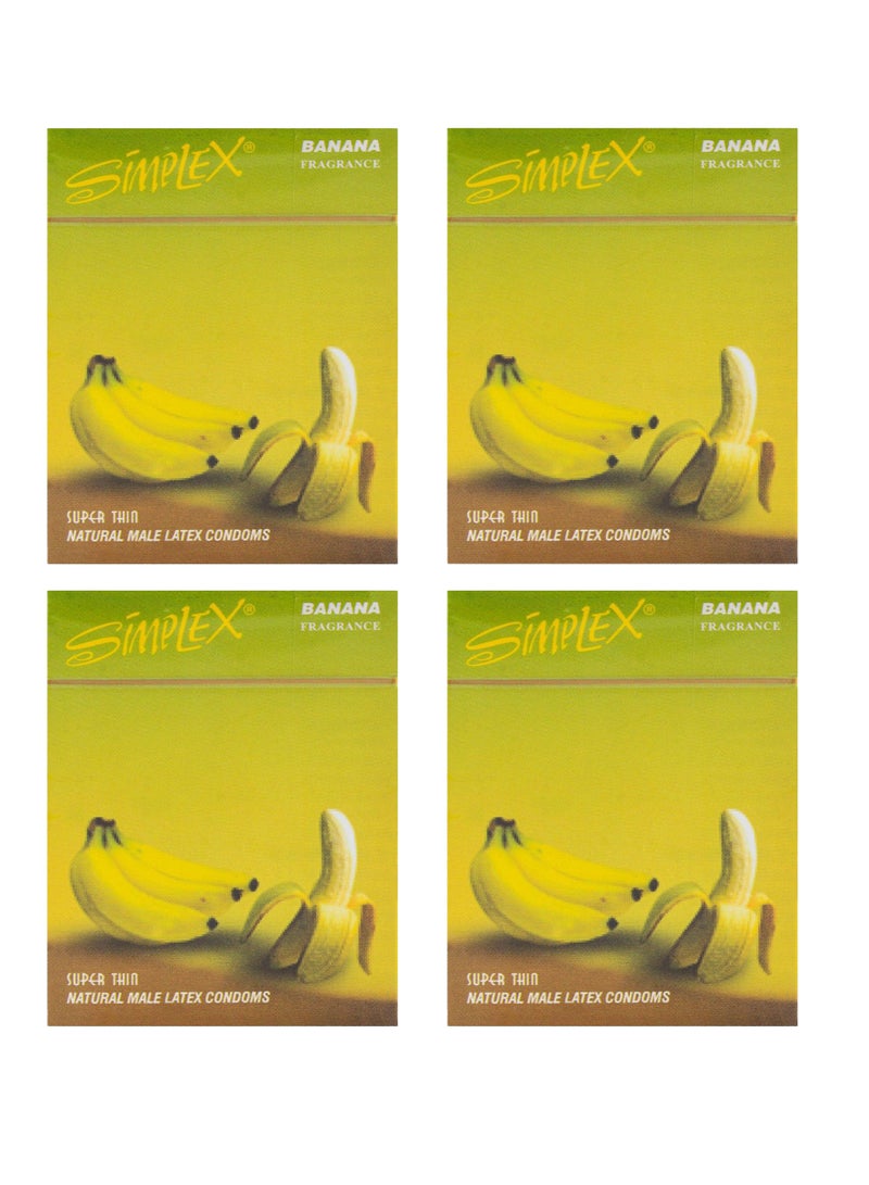 SIMPLEX Banana Condoms - 4 Packs of 3PCS. - Image 1