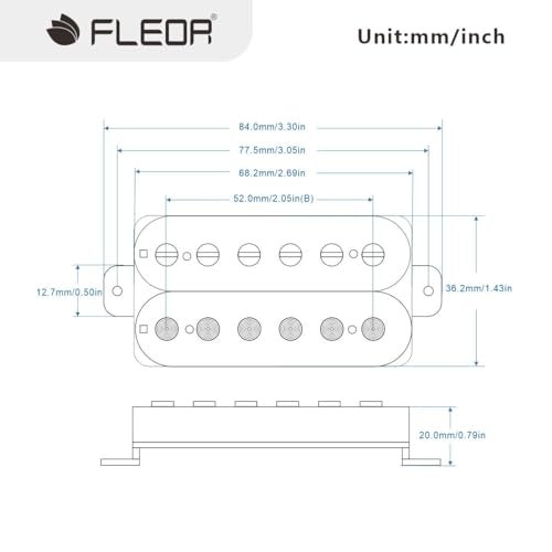 FLEOR Electric Guitar Humbucker Pickups Bridge Alnico 5 Pickup-Zebra - Image 2