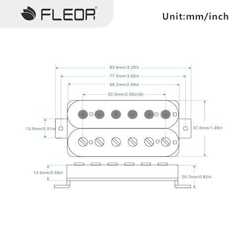 FLEOR Electric Guitar Humbucker Pickups Bridge Alnico 5 Pickup-Zebra - Image 3