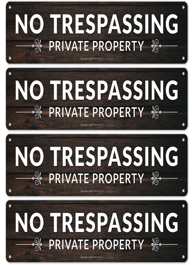 سيجو ساينس لافتة "ملكية خاصة، ممنوع الدخول"، لافتة مستطيلة بخلفية بنية، (عبوة من 4 قطع) 3 × 12 بوصة، مصنوعة من الألومنيوم المقاوم للصدأ بسماكة 0.040 بوصة، مقاومة للبهتان، صنع في الولايات المتحدة الأمريكية - Image 1