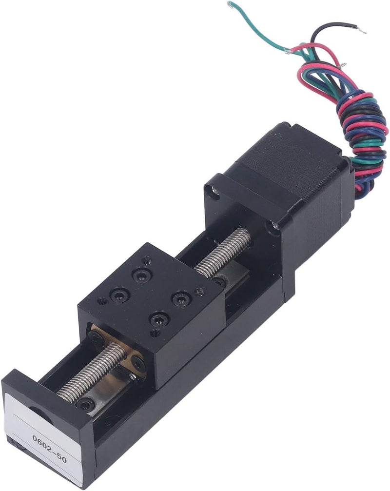 Linear Guide Rail Slide Stage Actuator, Mini Slide Actuator 50mm Stroke Stepper Motor for CNC Router Parts X Y Z Stage with T Screw Rod, Made of Alloy Material, Suitable for DIY - Image 5