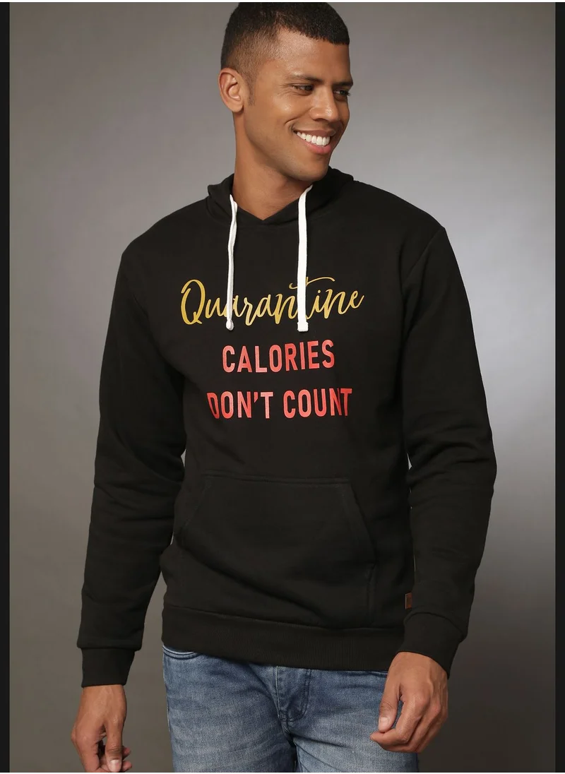 Campus Sutra Front Pocket Printed Hoodie