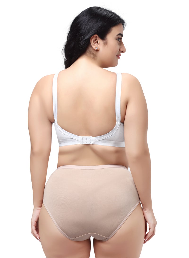 RAJNI Women's Bra C Cup 100% Cotton Soft Breathable Non-Padded Wire-free Adjustable Straps Plus Size Pack of 3 - Image 3