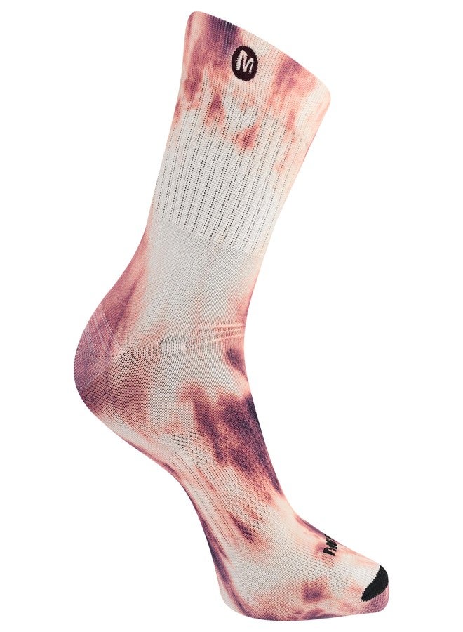 ميريل جوارب ميريل خفيفة الوزن للجري على الطرق الوعرة للرجال والنساء - للجنسين، كعب مانع للانزلاق ومناطق شبكية تسمح بالتهوية، متوسطة الطول - عنابي، مقاس صغير-متوسط - Image 1