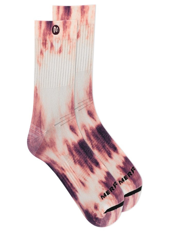 ميريل جوارب ميريل خفيفة الوزن للجري على الطرق الوعرة للرجال والنساء - للجنسين، كعب مانع للانزلاق ومناطق شبكية تسمح بالتهوية، متوسطة الطول - عنابي، مقاس صغير-متوسط - Image 2