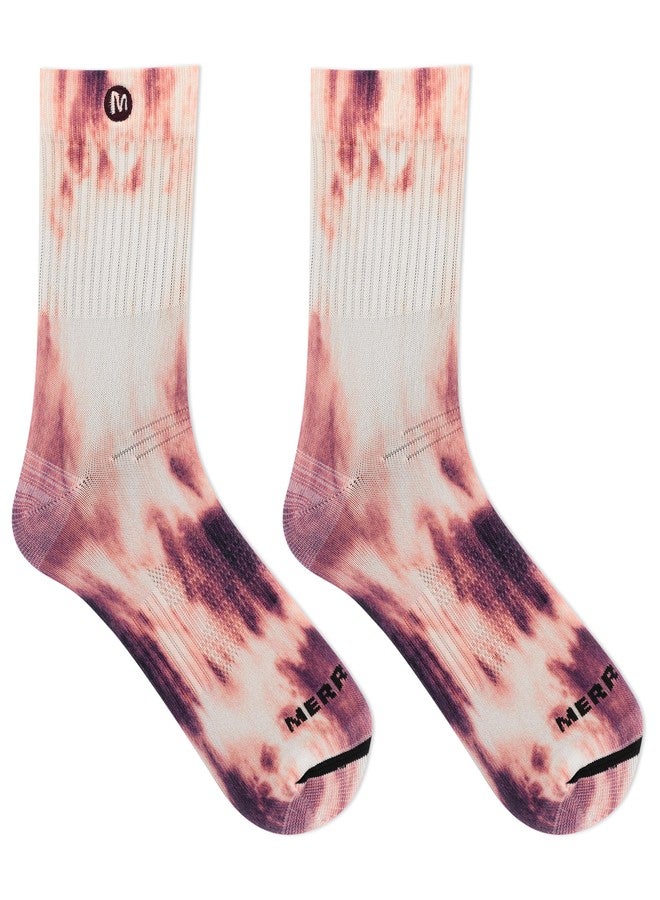 ميريل جوارب ميريل خفيفة الوزن للجري على الطرق الوعرة للرجال والنساء - للجنسين، كعب مانع للانزلاق ومناطق شبكية تسمح بالتهوية، متوسطة الطول - عنابي، مقاس صغير-متوسط - Image 3