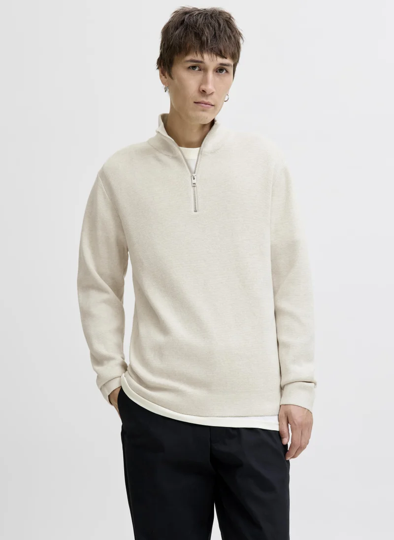 JACK & JONES Knitted Half Zip Up Sweater
