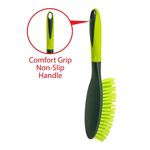 Pine Sol Pine-Sol Dustpan and Brush Set | Nesting Snap-On Design | Portable, Compact Dust Pan and Hand Broom for Cleaning with Rubber Grip Edge, Green - Image 3