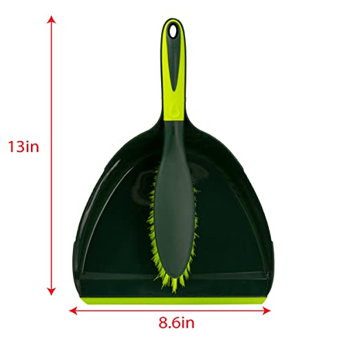 Pine Sol Pine-Sol Dustpan and Brush Set | Nesting Snap-On Design | Portable, Compact Dust Pan and Hand Broom for Cleaning with Rubber Grip Edge, Green - Image 5