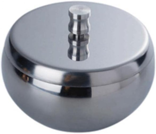 Stainless Steel Ashtray Round Windproof Ashtray Modern Tabletop Ash Tray for Indoor Outdoor Household Commercial Practical(Silver with Cover M) - Image 1