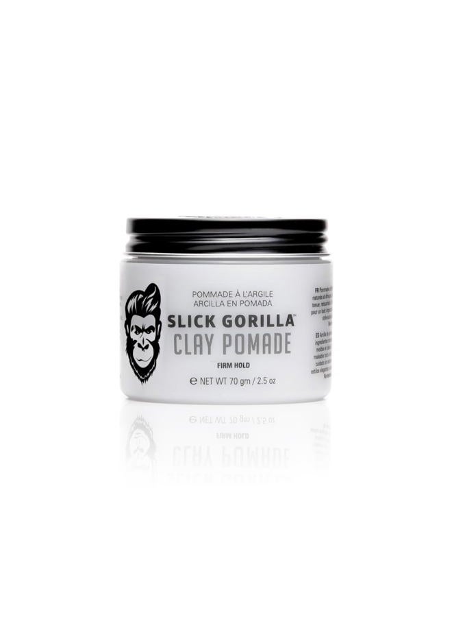 Slick Gorilla Hair Clay Pomade for Men, Mens Hair Pomade for Firm Hold, Strong Structure, Low Shine, Natural Matte Finish, Clay Styling Products, 70 g - Image 1