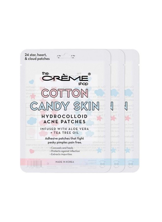 The Crème Shop Cotton Candy Skin Hydrocolloid Acne Patches Acne Healing Dots Acne Stickers Acne Treatment Patches With Salicylic Acid And Witch Hazel 3 Sizes 72 Patches  - Image 1