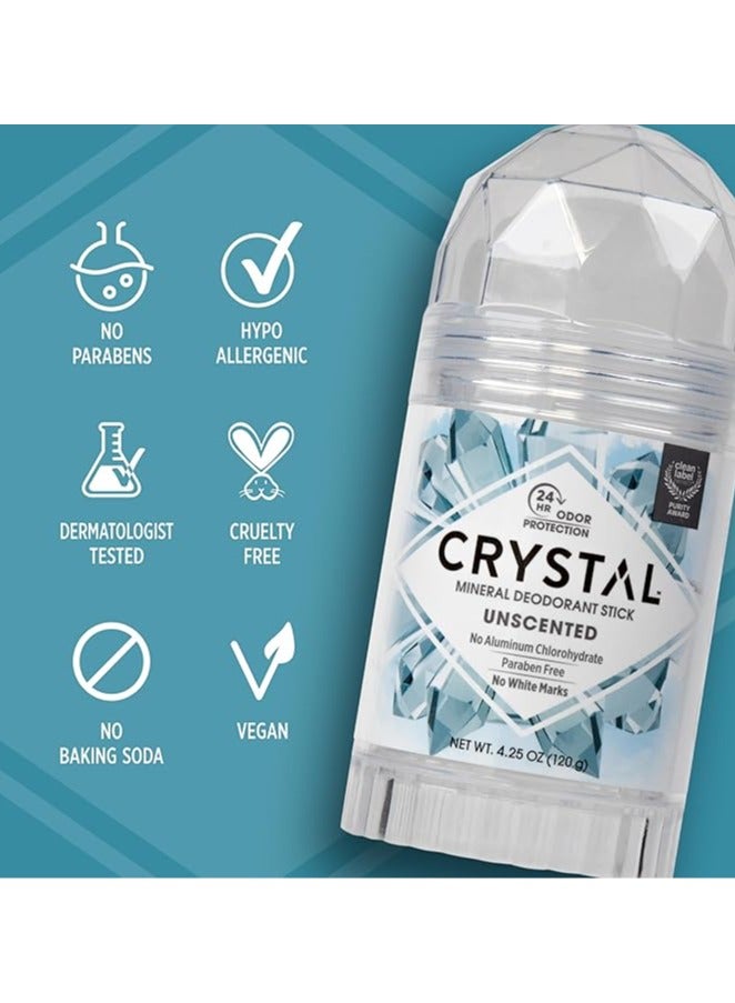 CRYSTAL, Mineral Deodorant Stick, Unscented, 4.25 oz (120 g) - Image 3