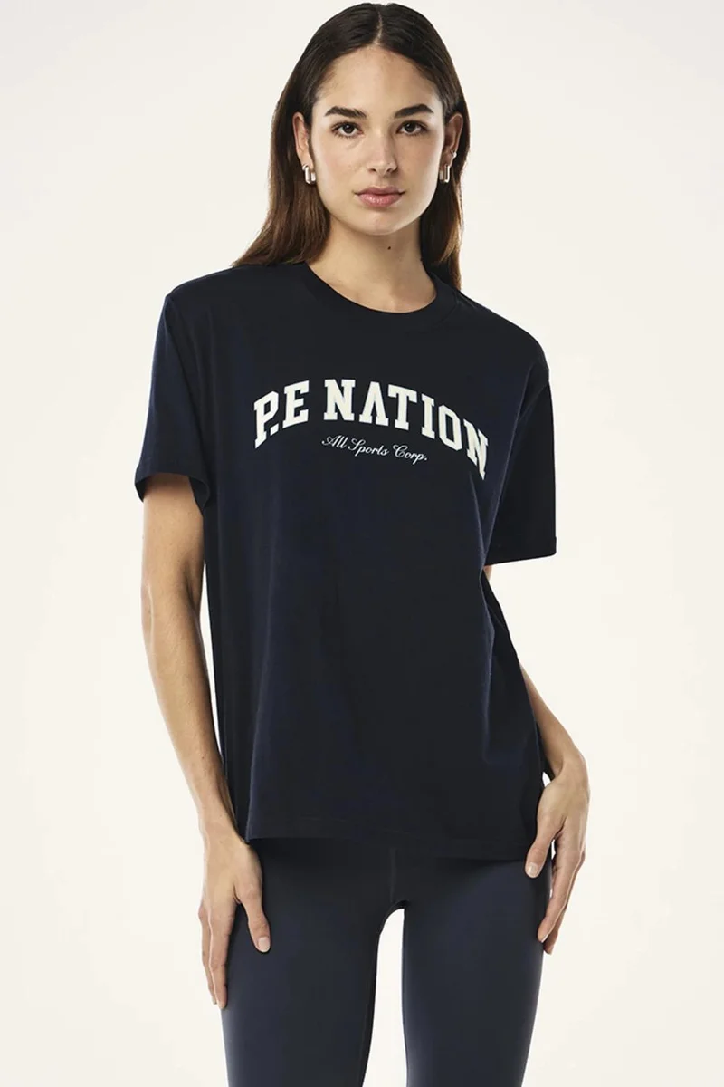 بي إي نيشن Dark Relaxed-Fit Heritage Logo Tee