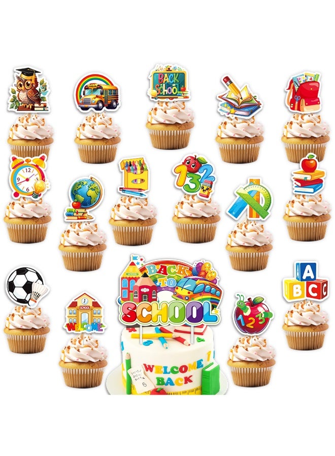 Daytoyz Back to School Party Decorations Kit - 40+ Piece Set with "Welcome Back" Banner, Themed Balloons, Cake & Cupcake Toppers, Apple Bus Figurines, Letters & Accessories - Image 5