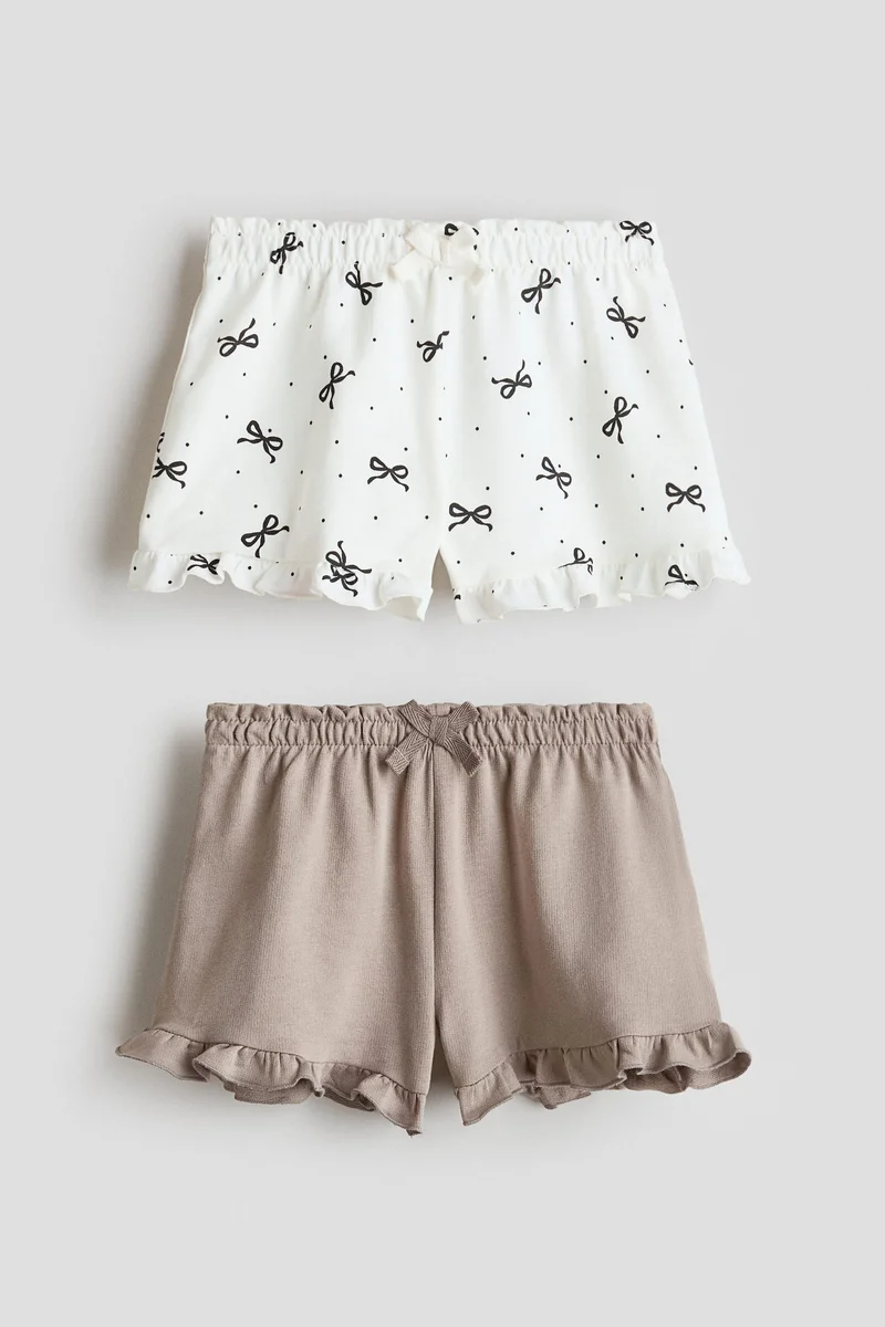 H&M 2-pack frill-trimmed sweatshorts