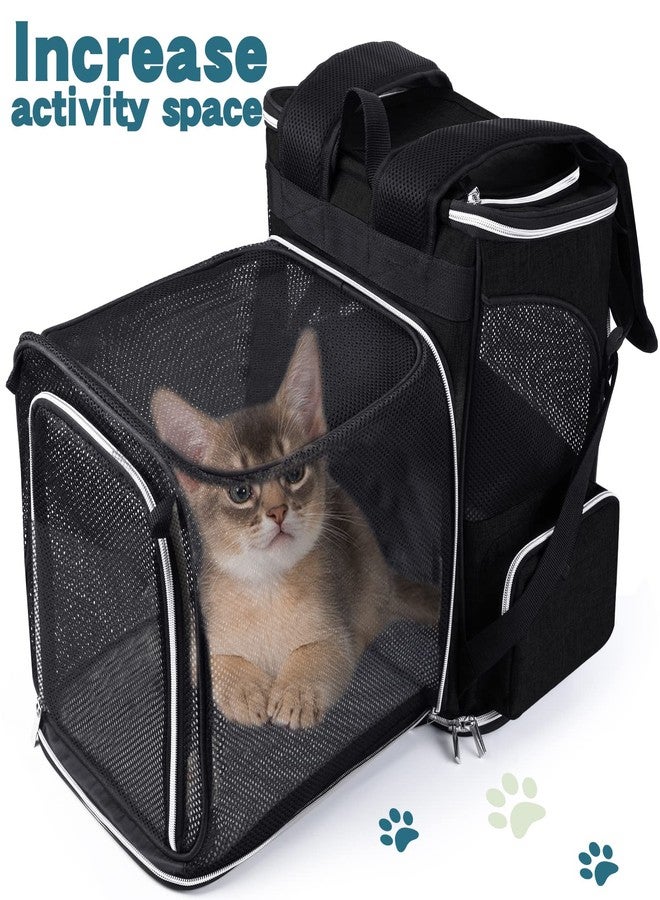 BAGLHER Expandable Pet Carrier Backpack，Pet Backpack for Small Cats Puppies Dogs Bunny, Airline-Approved Ventilate Backpack for Travel, Hiking and Outdoor Use. Black - Image 3