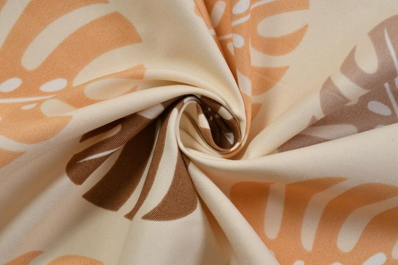 BSB HOME Valancia Collections Cotton 220tc Flat Double Bed Bedsheets for Summer Breathable | Wrinklefree (Size-220 x 230 Cm) with 2 Pillow Covers (Size-17 X 27 Inches, Beige & Brown) - Image 2