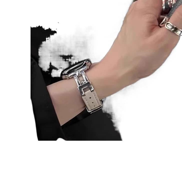 سوار ساعة ذكية سوار جلدي كلاسيكي متوافق باللون ذهبي قابل للتعديل مع Apple Watch 38/40/41/42/44/45/49mm بملاءمة قابلة للتعديل وحزام بديل - Image 4