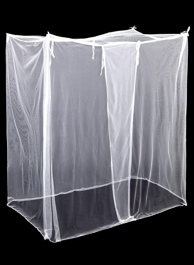 Mindsoft 4 Corners Mosquito Net for Mosquiteros para Camas Bed Canopies Netting Bed Drapes Rectangular Mosquito Mesh for Camping Home Outdoor Travel (White,L75 X W35.5 X H59 Inch,Opening) - Image 1