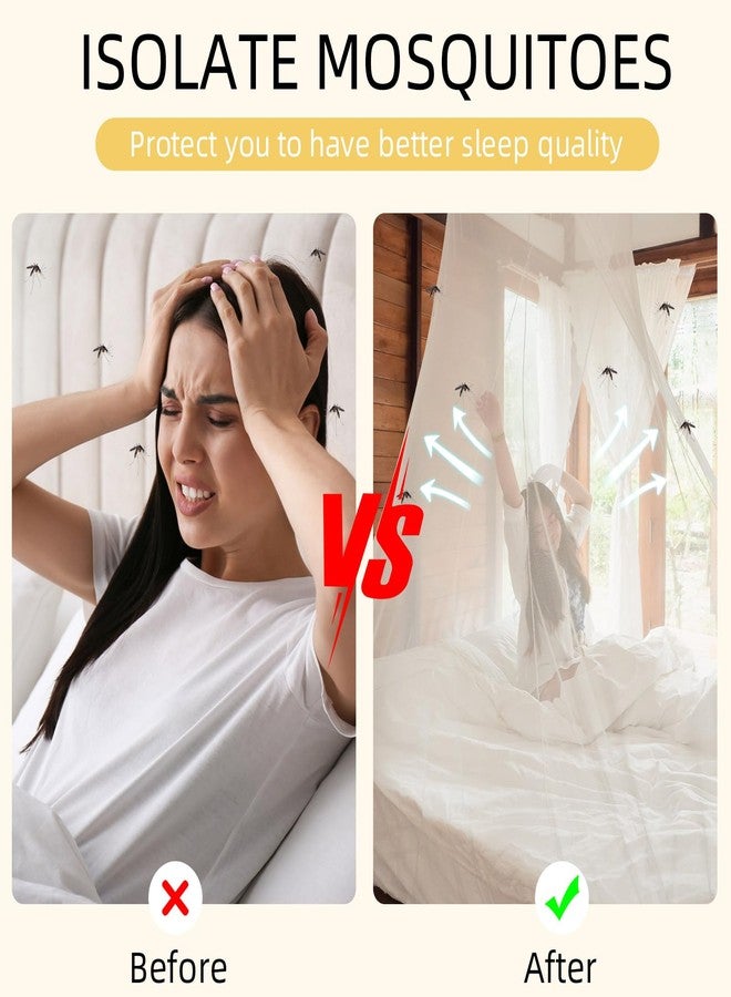 Mindsoft 4 Corners Mosquito Net for Mosquiteros para Camas Bed Canopies Netting Bed Drapes Rectangular Mosquito Mesh for Camping Home Outdoor Travel (White,L75 X W35.5 X H59 Inch,Opening) - Image 3