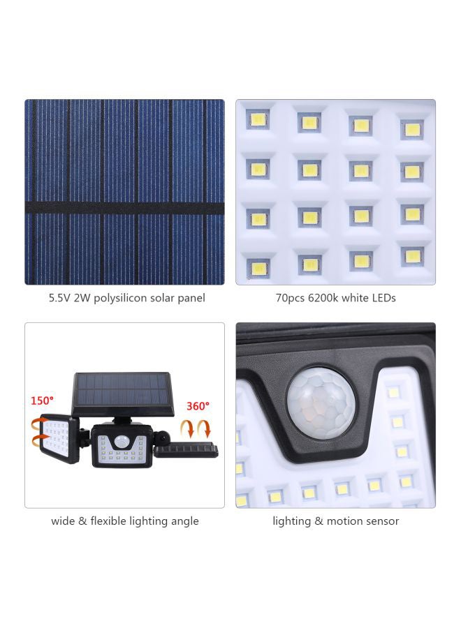 Alyashmac Solar Powered PIR Motion Sensor Wall Street Light Black 19x9.5x15.8centimeter - Image 3