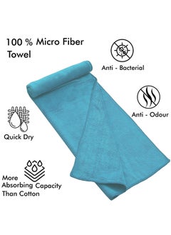 ENJOYhouse Super Soft Microfiber Bath Sheet 80x160cm Ultra Absorbent Beach Towel Quick Drying Microfiber Bath Towel Sky Blue  - Image 3