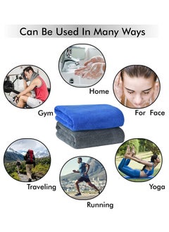 ENJOYhouse Super Soft Microfiber Bath Sheet 80x160cm Ultra Absorbent Beach Towel Quick Drying Microfiber Bath Towel Sky Blue  - Image 4