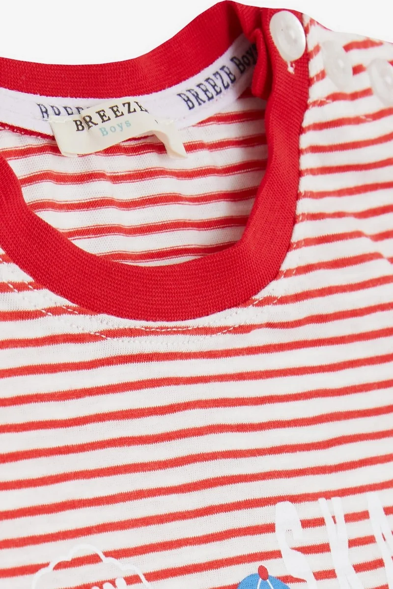 Breeze Girls & Boys Boy Shorts Suit Striped Cool Animal Printed 1.5-5 Years, Red