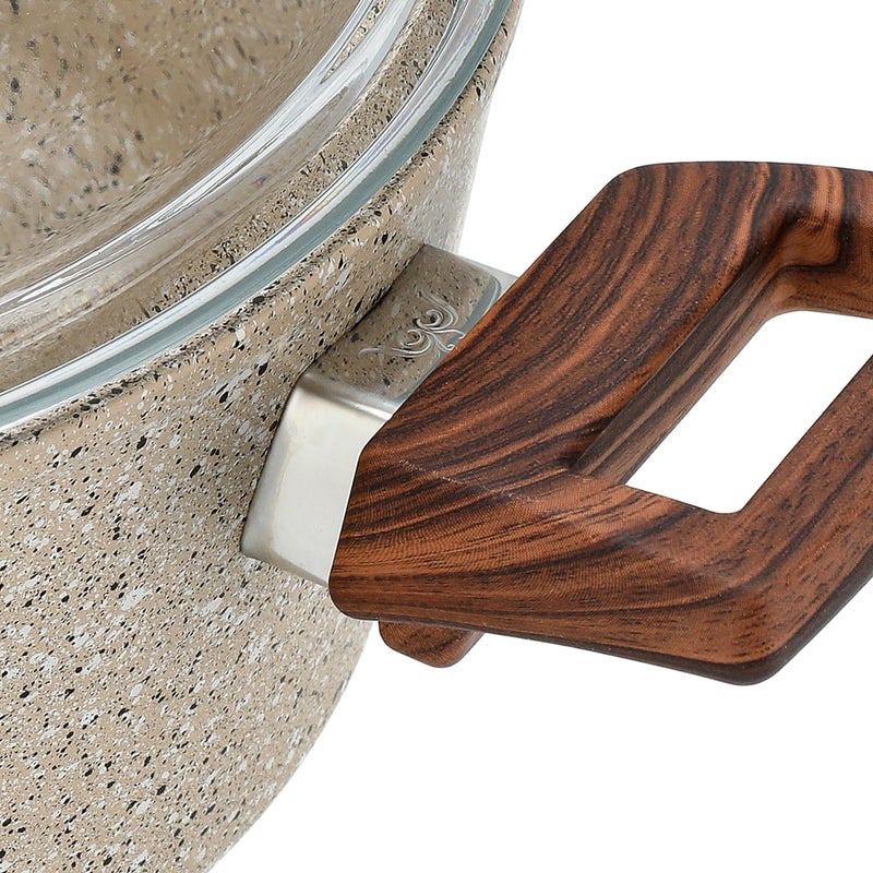 ألبرتو طقم أواني طهي جرانيت من البرتو 7 قطع باللون البنى - Image 2