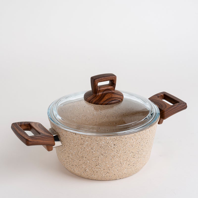 ألبرتو طقم أواني طهي جرانيت من البرتو 7 قطع باللون البنى - Image 3