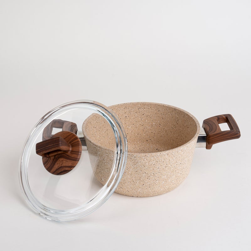 ألبرتو طقم أواني طهي جرانيت من البرتو 7 قطع باللون البنى - Image 4