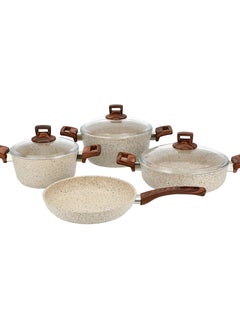 ALBERTO Cookware set w/glass lid Brown steel handle  - Image 2