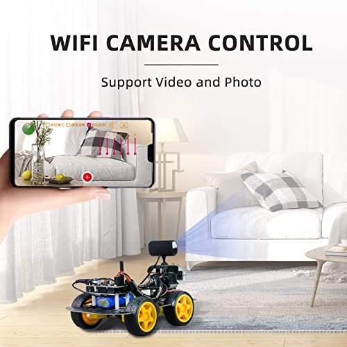 XiaoR Geek WiFi Smart Robot Car Kit with UNO R3, Line Tracking and Obstacle Avoidance Ultrasonic Sensor, HD Camera Wireless RC Intelligent Educational Toy Car Robotic Kit for Arduino Learner (Upgraded Version) - Image 3