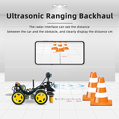 XiaoR Geek WiFi Smart Robot Car Kit with UNO R3, Line Tracking and Obstacle Avoidance Ultrasonic Sensor, HD Camera Wireless RC Intelligent Educational Toy Car Robotic Kit for Arduino Learner (Upgraded Version) - Image 4