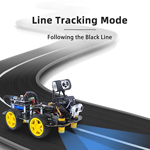 XiaoR Geek WiFi Smart Robot Car Kit with UNO R3, Line Tracking and Obstacle Avoidance Ultrasonic Sensor, HD Camera Wireless RC Intelligent Educational Toy Car Robotic Kit for Arduino Learner (Upgraded Version) - Image 5